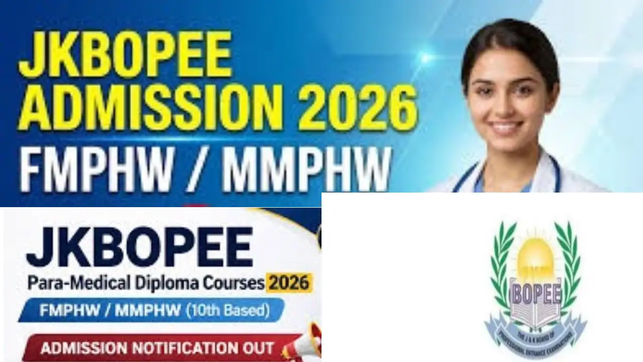 JKBOPEE Admission 10th Based Paramedical 2026 MMPHW/FMPHW