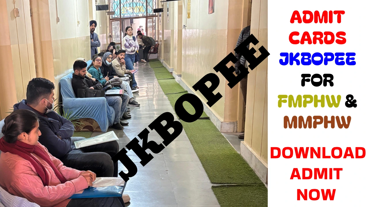 JKBOPEE  Admit Cards Released For 10th Based Paramedical