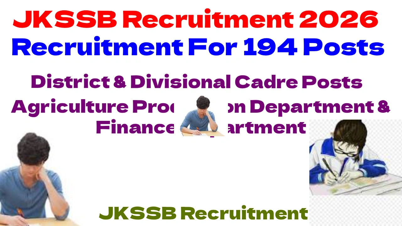 JKSSB Recruitment Notification For District/Divisional Posts