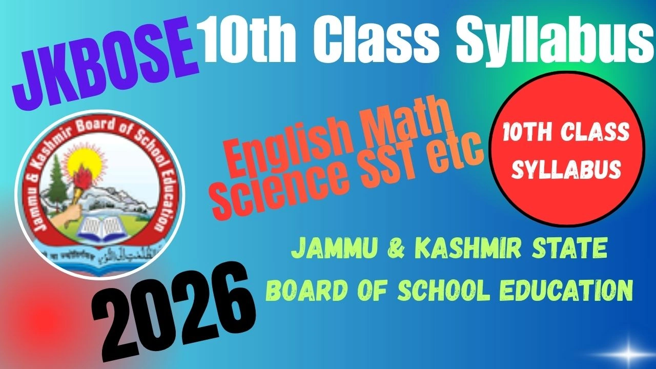 JKBOSE 10th Syllabus English Math Science SST  Urdu 2026