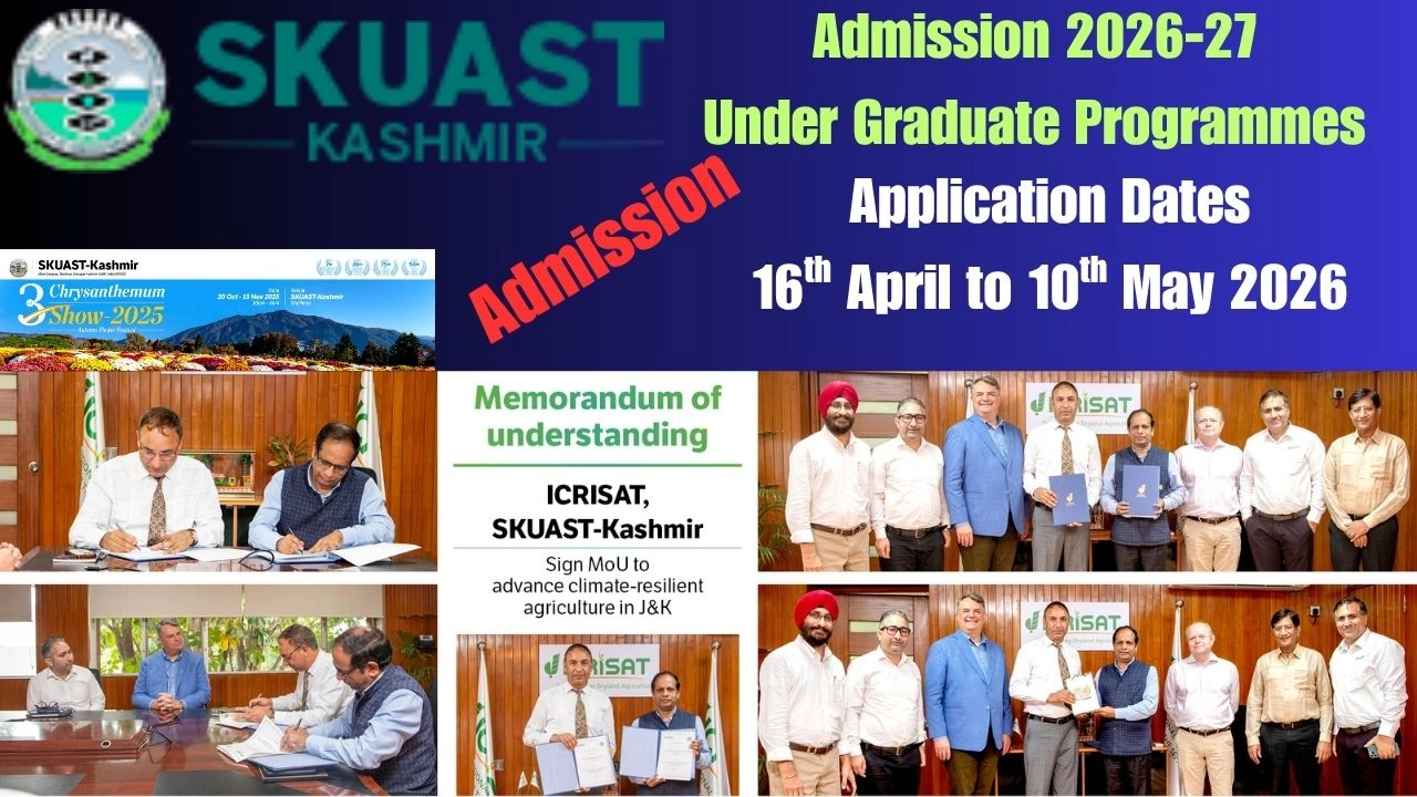 SKUAST Under Graduate Admission 2026-27 Apply For Course