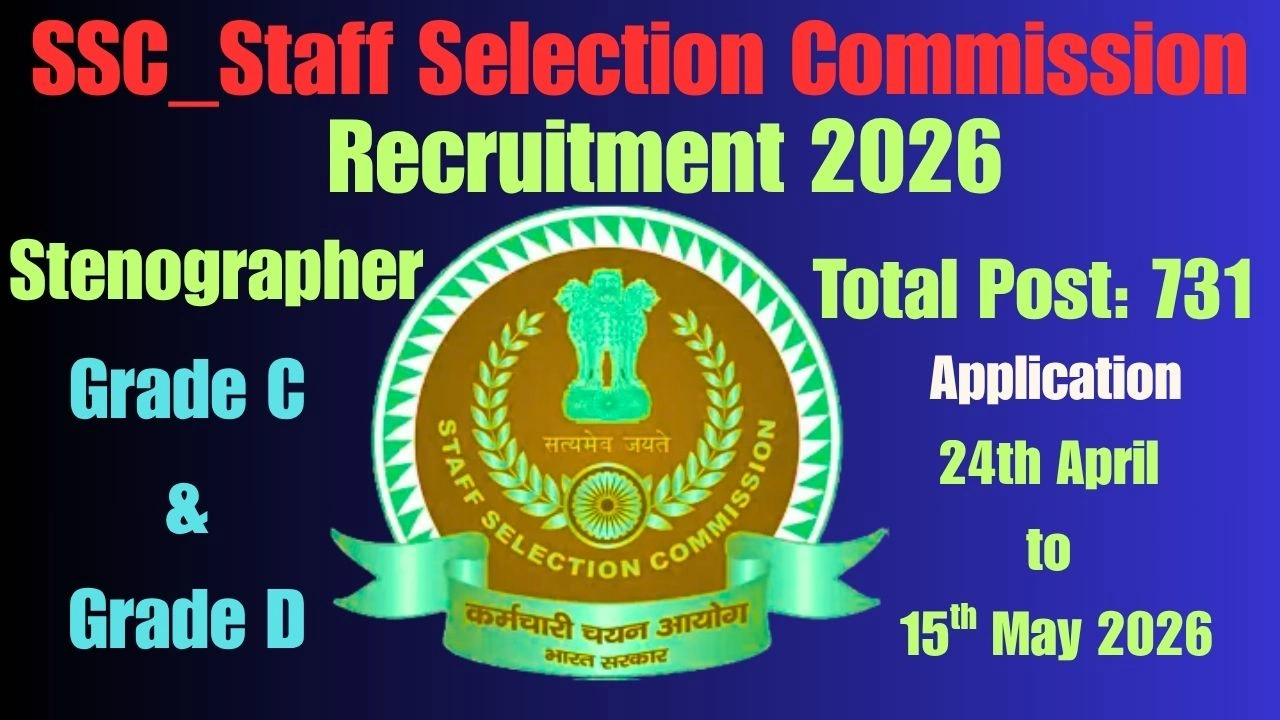 SSC Stenographer Recruitment Grade C & D 2026 Apply Now