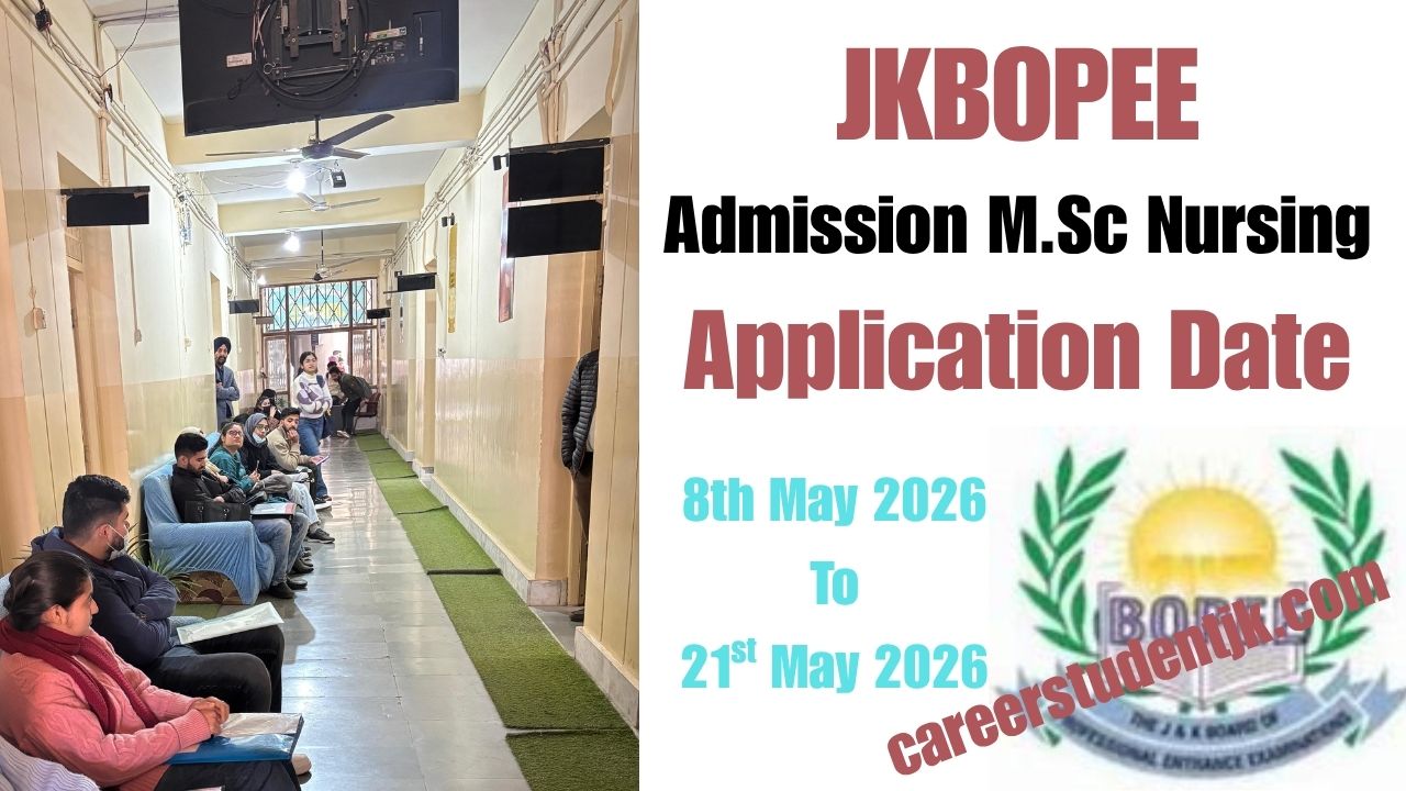 JKBOPEE Admission M.Sc Nursing Academic Session 2026